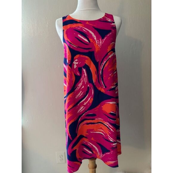 Lilly Pulitzer 100% Silk Pink Purple Orange lined Sz XS - Picture 1 of 4
